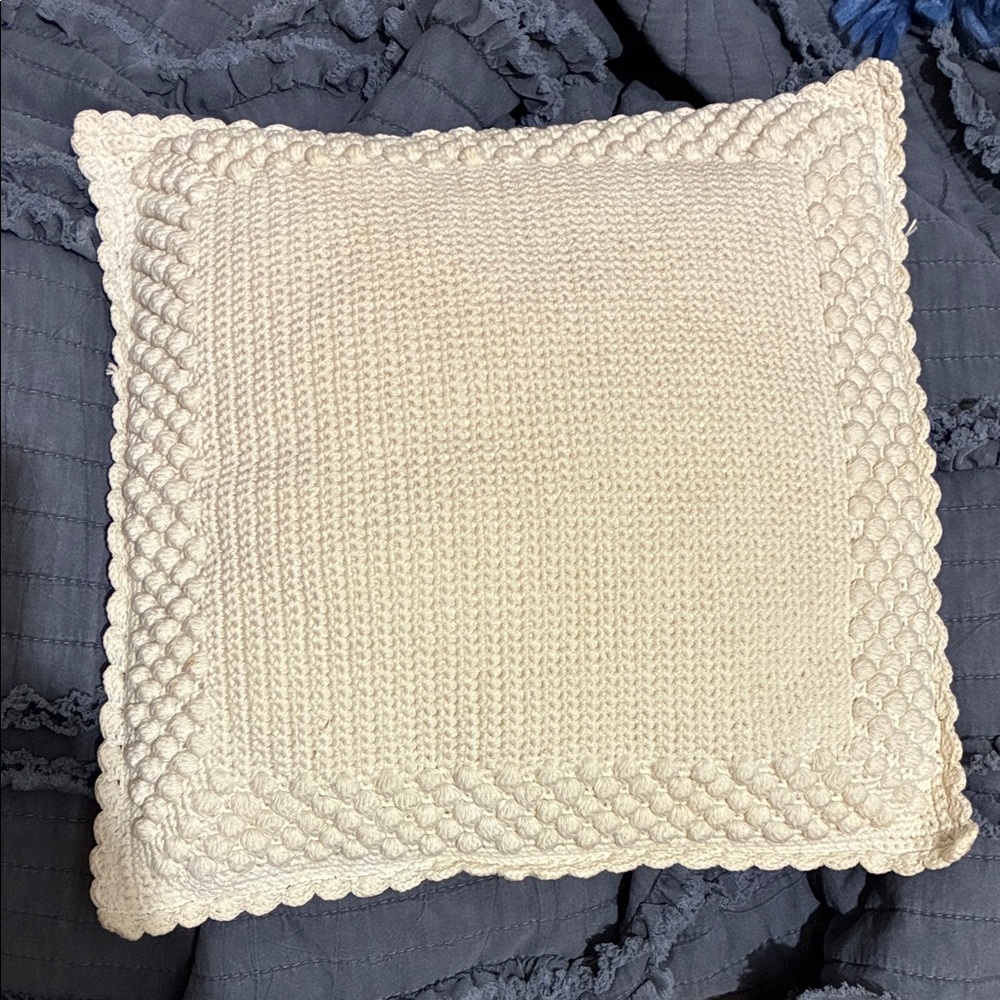 Classic Cream Knit Decorative Pillow